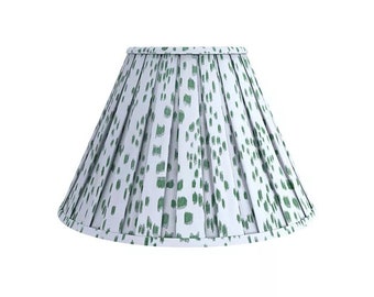 Green  Les Touches -Box Pleated Lampshade- Lamp Shade-Animal Pleated sconce chandelier shade -Custom Made-To-Order