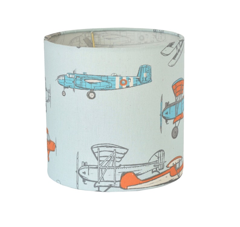 Airplane Lamp Shade Baby Boy Nursery Orange Lampshade Boys Room Vintage Air Mandarin Natural Premier Prints Table Kids