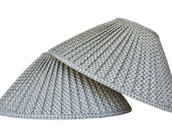 Sold Individually- Fermoie  Blue Marden Pleated  Lampshade--Pleated sconce chandelier shade-Custom Made-To-Order-Gathered Lamp Shade