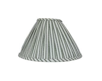 Lacefield  Green Leaf  Stripe Pleated Lampshade: Custom Sconce & Chandelier Shade