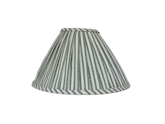 Lacefield  Green Leaf  Stripe Pleated Lampshade: Custom Sconce & Chandelier Shade