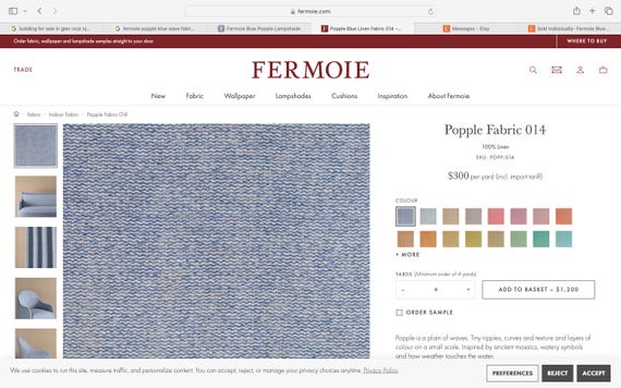 Sold Individually- 2 Fermoie  Blue Popple Lampshades -Com Fitting