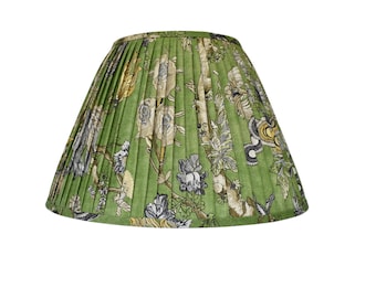 Sold Individually-Thibaut Chatelain Green Fabric Lampshade -Multiple Sizes