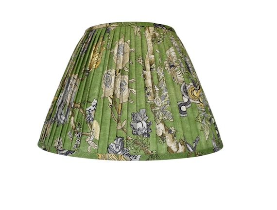 Sold Individually-Thibaut Chatelain Green Fabric Lampshade -Multiple Sizes