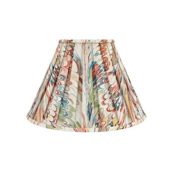 Taplow Print  Spice /Leaf-Box Pleated Lampshade-Pleated sconce chandelier shade-Custom Made-To-Order-Gathered Lamp Shade- Multiple Sizes