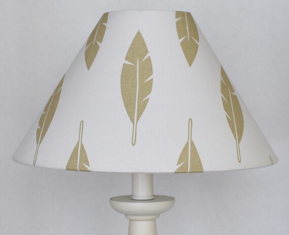 Gold Feather Lampshade White Lamp Shade Nursery Feather Lampshade Gold White Lamp Shade
