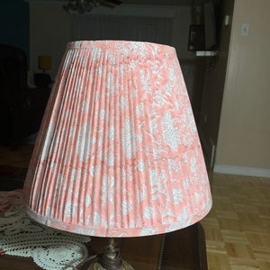 Pink Floral Pleated Lampshade: Custom Made-to-Order Home Decor