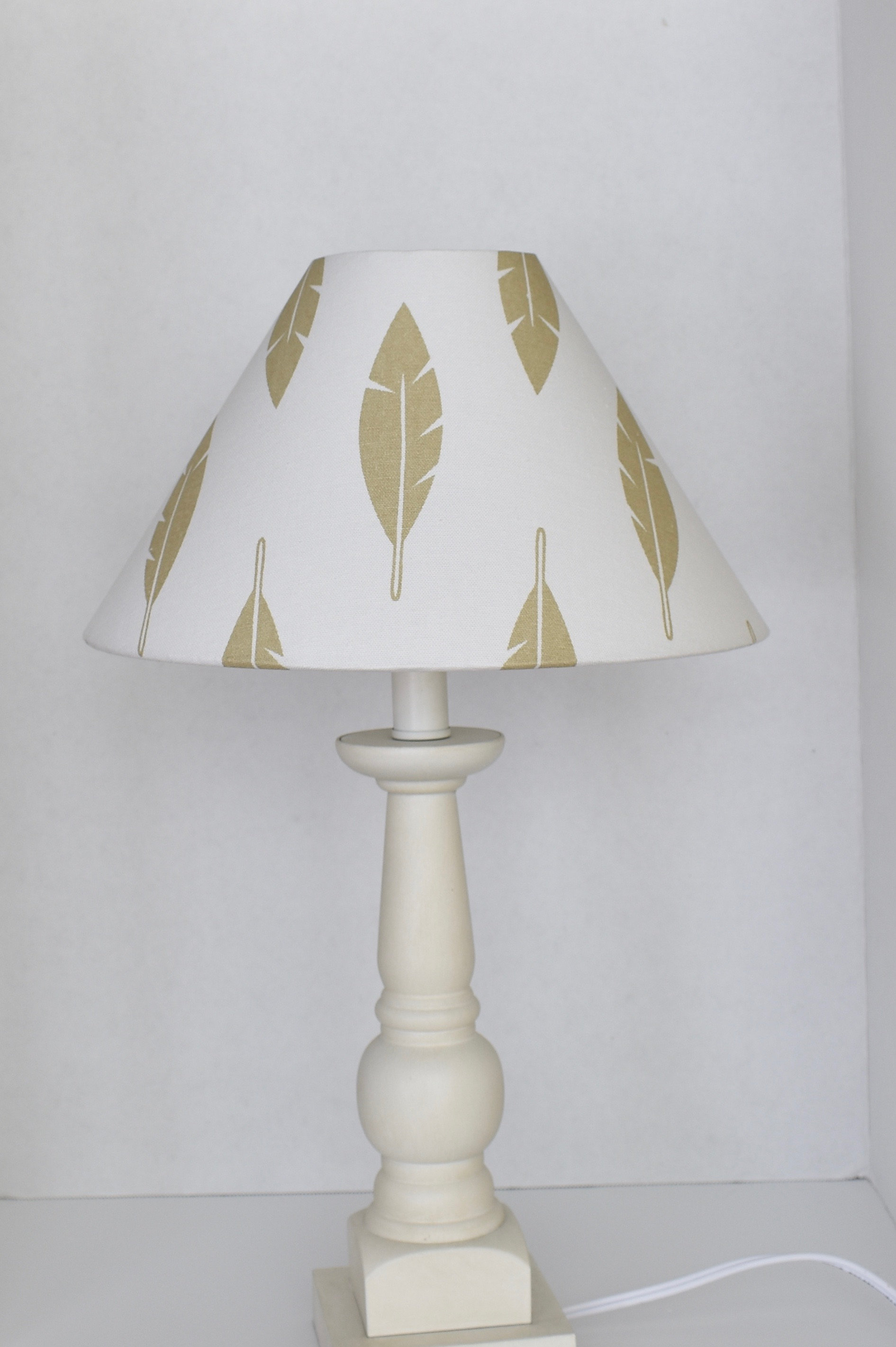 Gold Feather Lampshade White Lamp Shade Nursery