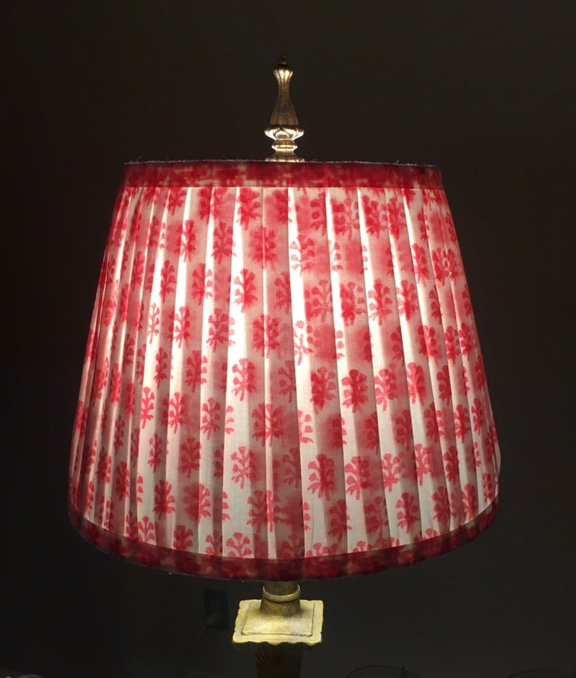 Pleated LampshadeLamp ShadePink Floral Pleated sconce Etsy