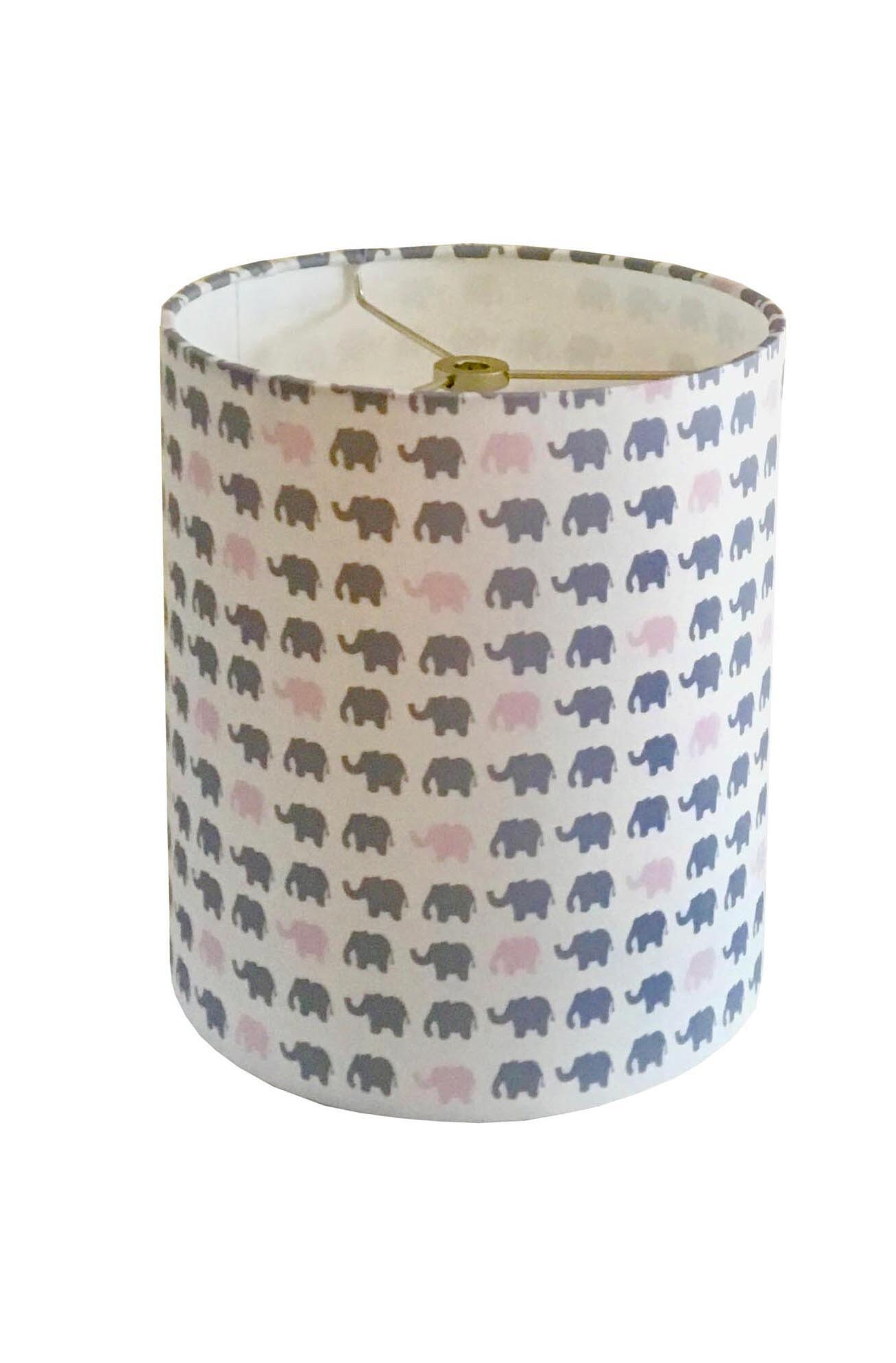 Grey Mini Pink Elephant Lampshade Baby Girl Nursery Decor