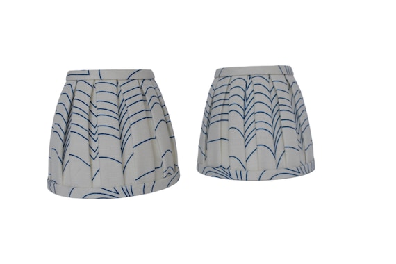 Sold Individually -Richter Blue Box Pleated Lampshade- Lamp Shade-Pleated sconce chandelier shade -Custom Made-To-Order