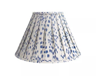 Blue  Les Touches -Box Pleated Lampshade- Lamp Shade-Animal Pleated sconce chandelier shade -Custom Made-To-Order