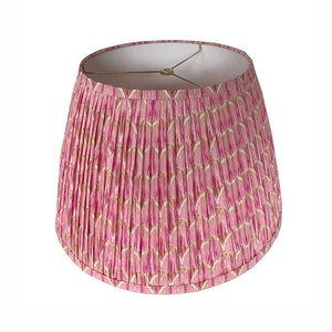 Pleated  Lampshade-Rose Ikat Lamp Shade-Blue Floral Pleated sconce  chandelier shade -Custom Made-To-Order-Home Decor- Gathered Lamp Shade