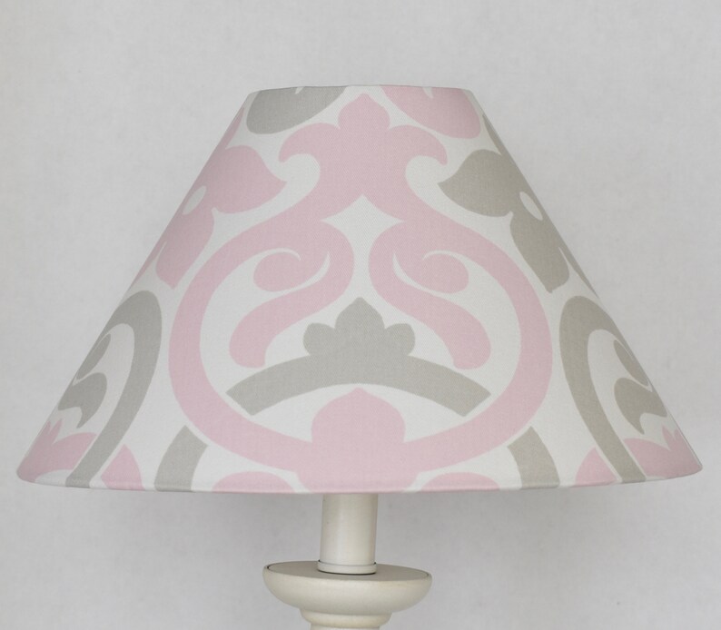 Pink Bella Lamp Shade Kids Room Nursery Lampshade Decor Baby Girl Table Alex French Grey