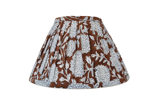 Floral Pleated Lampshade: Cocoa Floral  Print