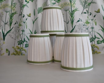 Two Box Pleated Lampshades -Com Fabric - 5.5TD x 9Bdx 7H