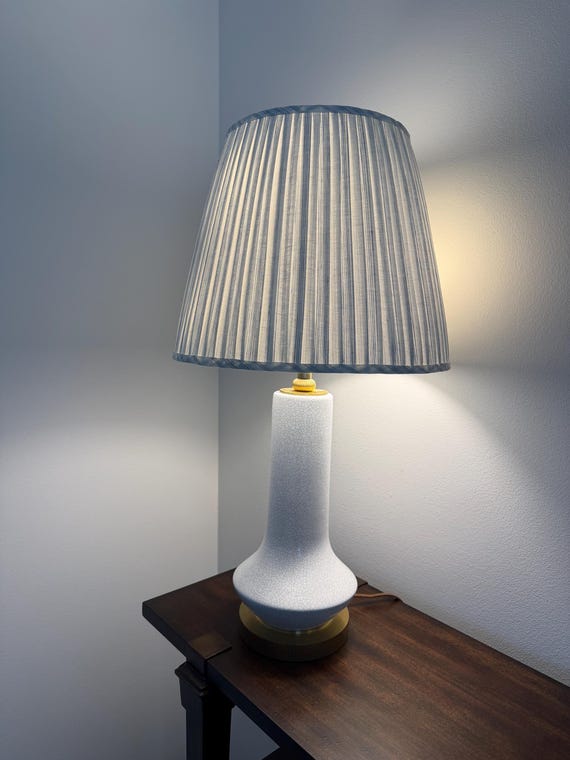 Cadet  Blue Stripe Pleated Lampshade: Handmade  Montallegro Schumacher Fabric