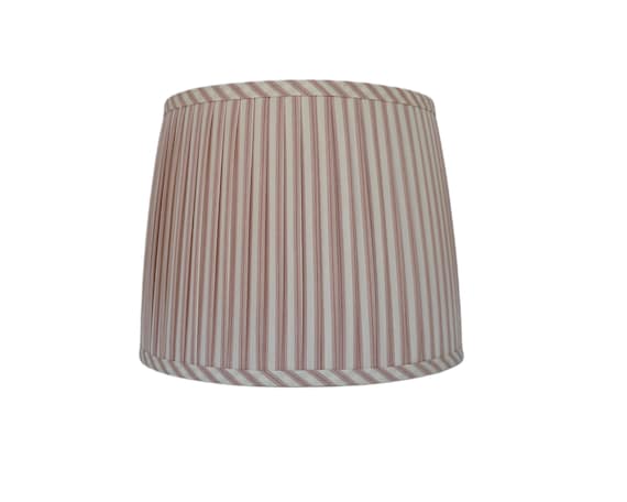 Schumacher  Pink Stripe Pleated Lampshade: Custom Sconce & Chandelier Shade