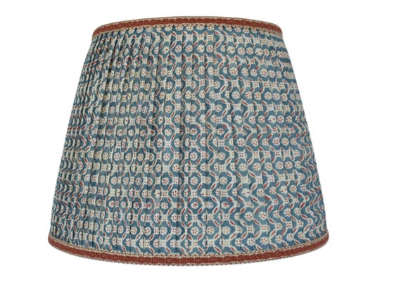 SOLD INDIVIDUALLY- Floral Medallion Pleated Lampshade: Custom Sconce Chandelier Shade