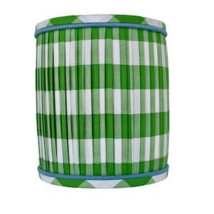 Kelly Green Check Pleated Lampshade- Buffalo check Pleated sconce chandelier shade -Custom Made-To-Order