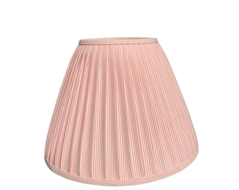 Kravet Pink Stripe Pleated  Lampshade-Pink Lamp Shade-  Pleated sconce chandelier shade-Custom Made-To-Order-Home Decor- Gathered Lamp Shade