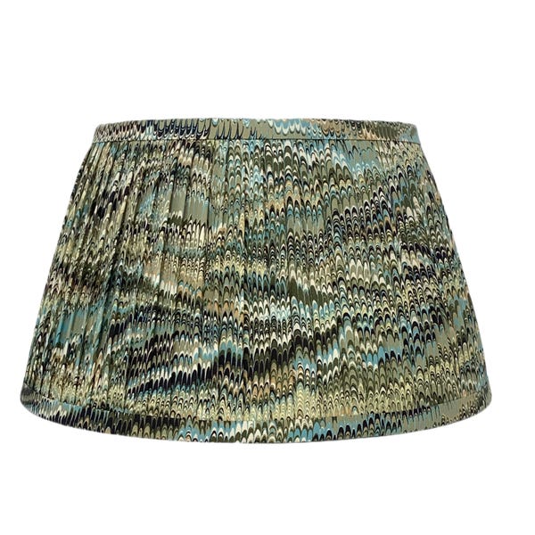 Olive Twigs Pheasant Pleated sconce chandelier Lampshade -Custom Made-To-Order-Gathered Lamp Shade