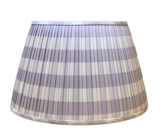 Lilac Camden Check Pleated Lampshade- Lamp Shade-Lilac buffalo check Pleated sconce chandelier shade -Custom Made-To-Order