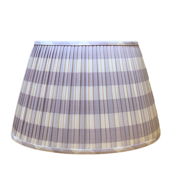 Lilac Camden Check Pleated Lampshade- Lamp Shade-Lilac buffalo check Pleated sconce chandelier shade -Custom Made-To-Order