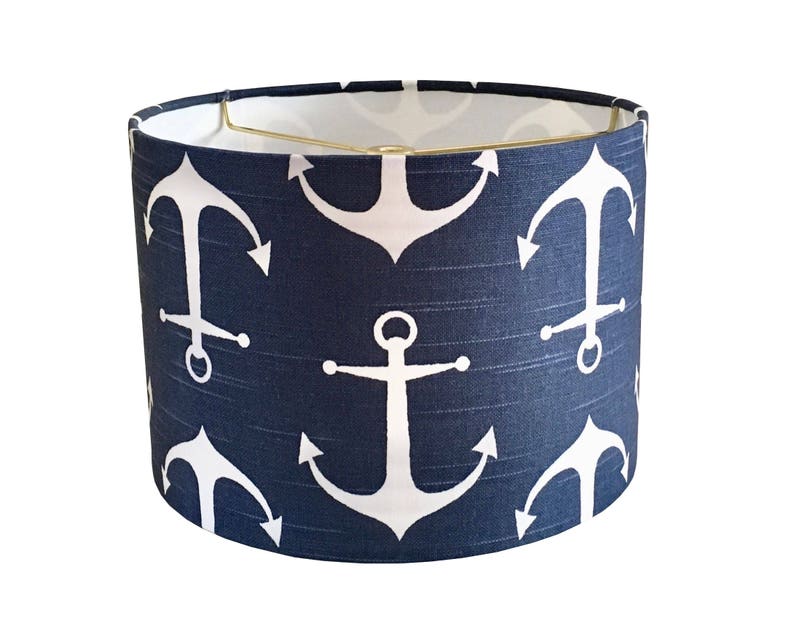 Anchor LampShadeNautical Baby Boy Nursery Lamps Navy Blue Etsy