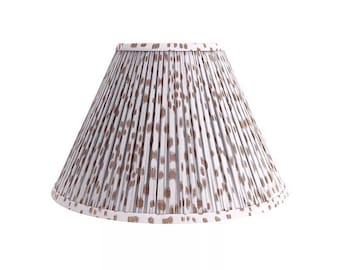 Tan Les Touches -Pleated Lampshade- Lamp Shade-Animal Pleated sconce chandelier shade -Custom Made-To-Order Gathered Lamp Shade