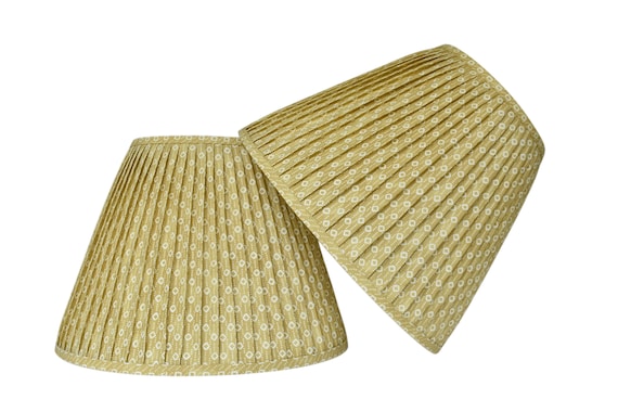 Sold individually Yellow raindrops in Chelsea  Pleated Lampshade-  Pleated sconce  chandelier shade-Custom Made-To-Order-