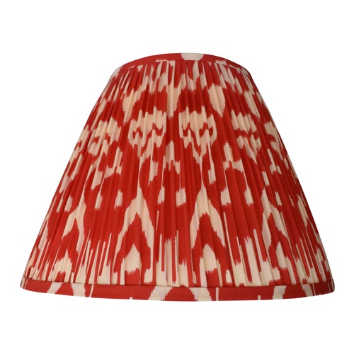 Pleated Lampshadered Ikat Lamp Shadered Floral Pleated Etsy