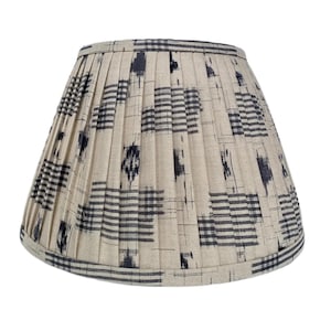 Indigo Blue Pleated Lampshade: Floral Sconce Chandelier Shade