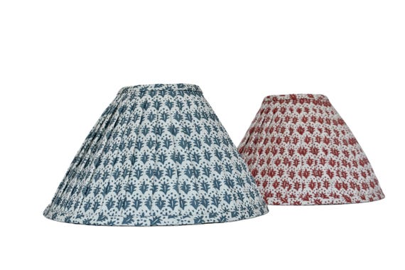 Lacefield Zest  Floral Pleated Lampshade: Custom Sconce & Chandelier Shade