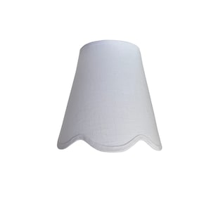 Scalloped White Linen sconce shade With Your Choice of Trim Color - Made to Order