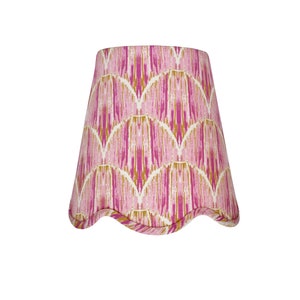 Scalloped sconce shade - Made to OrdeRose Ikat Lamp Chandelier Shades-Blue Floral sconce chandelier shade