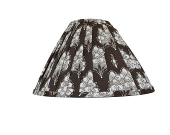 Lacefield Brown Floral  Pleated Lampshade: Custom Made