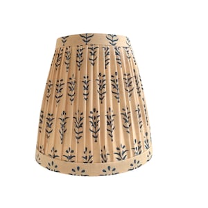 Beige Navy  Pleated Sconce Shades-Floral Pleated sconce chandelier shade -Custom Made-To-Order-Home Decor-Floral Gathered Lampshades