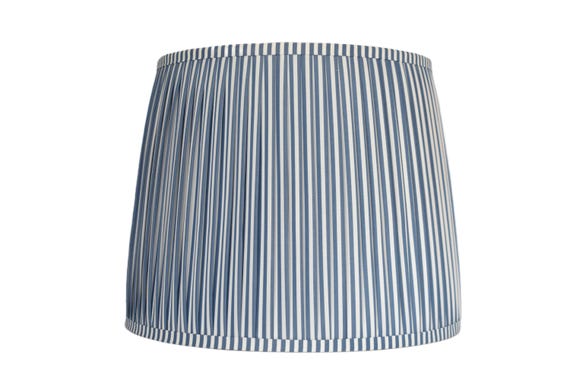Sold Individually-Blue Stripe Pleated Lamp shade - Pleated sconce chandelier shade-Custom Made-To-Order- Gathered LampShade -Anna French