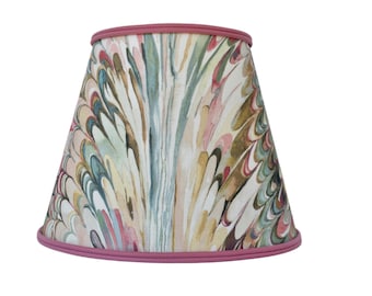 Taplow Print - Juniper/Petal  Lampshade- sconce chandelier shade-Custom Made-To-Order- Lamp Shade- Multiple Trims Sizes
