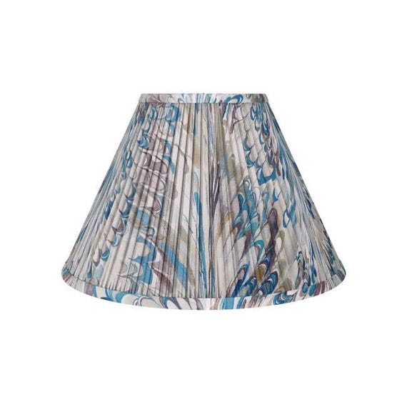 Taplow Print - Peacock/Gold -Pleated Lampshade-Pleated sconce chandelier shade-Custom Made-To-Order-Gathered Lamp Shade- Multiple Sizes