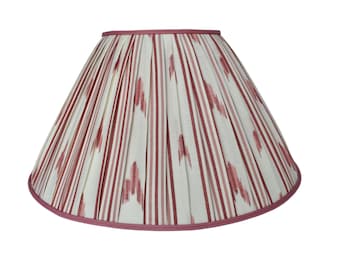 Sold Individually=Pink  Santa Barbara Ikat  Pleated  Lampshade--Pleated sconce chandelier shade-Custom Made-To-Order-Gathered Lamp Shade
