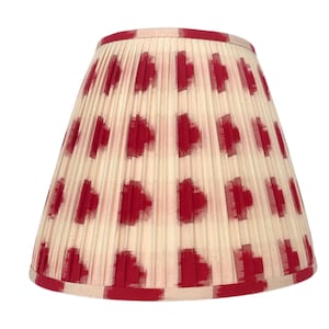 Ikat  Pleated  Lampshade- Cream Pinkish red  LampShade-Pleated sconce chandelier shade-Custom Made-To-Order-Home Decor-Gathered Lamp Shade