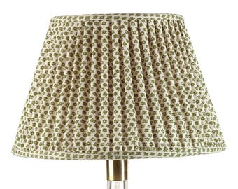 Sold Individually- Fermoie  Green  Marden Pleated  Lampshade--Pleated sconce chandelier shade-Custom Made-To-Order-Gathered Lamp Shade