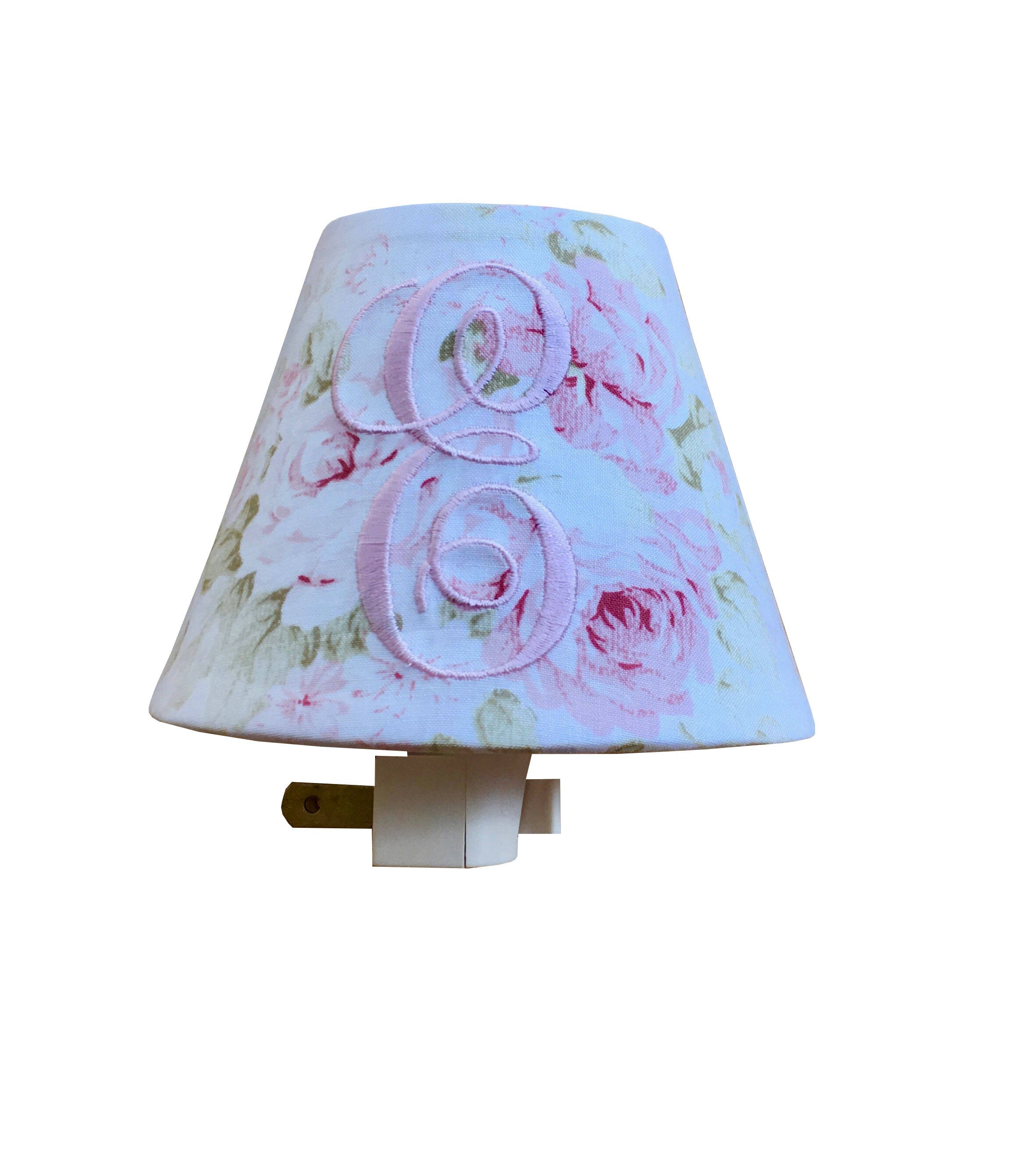 Shabby Cottage Chic Floral Night Light Pink Floral Lamp Shade Kids