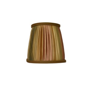 Luxurious Pleated  Lampshade-Stripe Gold Green Red  Silk Lamp Shade-sconce chandelier shade-Custom Made-To-Order-Lots of Trim  Color Choices