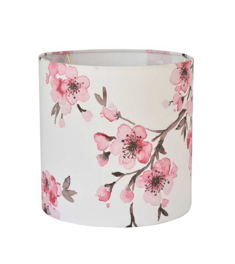 Pink Cherry Blossom Lamp Shade Kids Room Nursery Lampshade Fl Decor Baby Girl Table Bedroom
