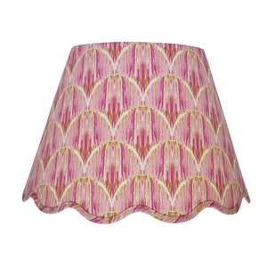 Scalloped Lamp shade - Made to Order-Rose Ikat Lampshades