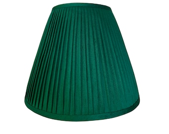 Hunter Green Silk Pleated Lampshade: Custom Sconce Chandelier Shade