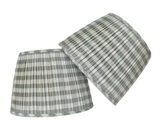 Sold individually -Blue  Green Check Chelsea  Pleated Lampshade-  Pleated sconce  chandelier shade-Custom Made-To-Order-lGathered Lam